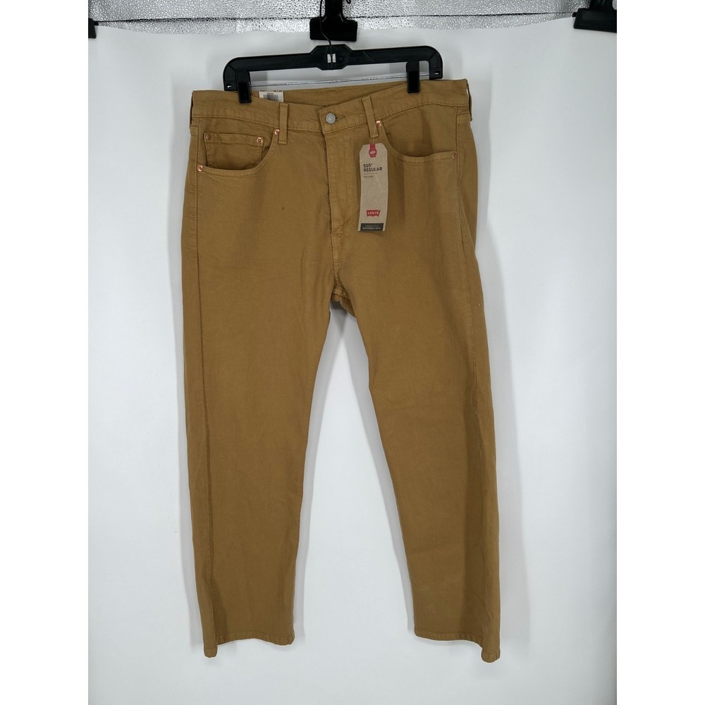Levi's 505 Jeans Men's 36x29 Brown Denim Straight Regular Fit Stretch Zip Fly